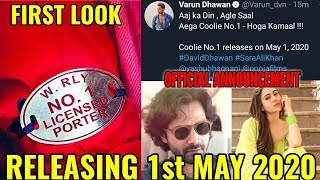 VARUN DHAWAN'S COOLIE NO.1 FIRST LOOK REVIEW | RELEASING 1st MAY 2020 | OFFICIAL ANNOUNCEMENT