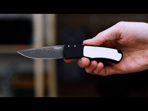 Protech BR-1 Magic Whiskers Automatic Damascus LTD Tuxedo Protech BR-1 Magic Whiskers Automatic Damascus LTD Tuxedo