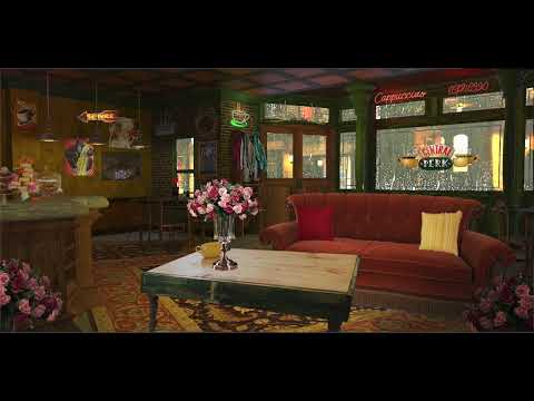 Cozy Central Perk Coffee Shop Ambience | Rain & Thunder ASMR | Friends TV Show Sleep Sounds
