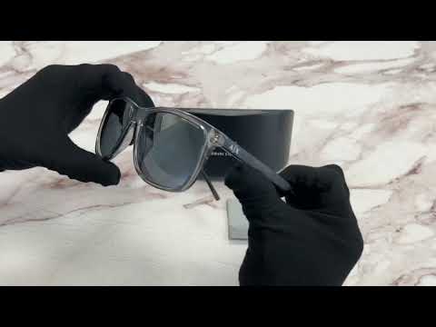 Armani Exchange Sunglasses Model-AX4070S Color-82396G Transparent Magnet Grey/Grey Mirror Lenses