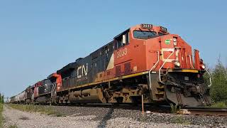 Canadian National 369 westbound near Iroquois, Ontario. August 6, 2025.