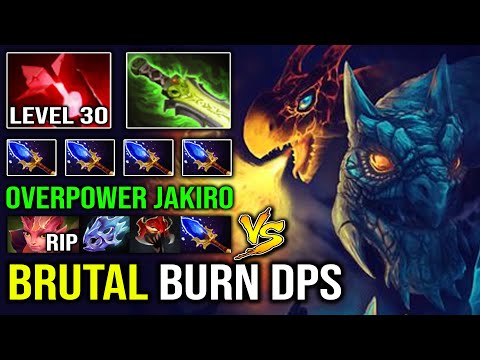 WTF Burst Magic DPS Super Carry LEVEL 30 Overpower Jakiro vs Machine Gun Rapier Dark Willow Dota 2