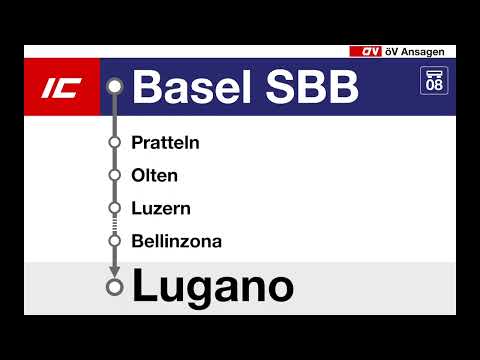 SBBFV Begrüssung • IC • Basel SBB – Olten – Luzern – Bellinzona – Lugano (mit Pratteln!)