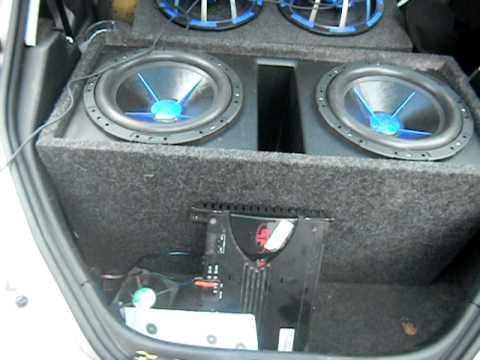 4 12 INCH POWER ACOUSTIK MOFO IN MY NEW BEETLE