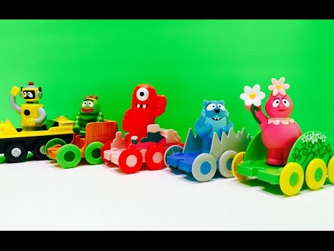 YO GABBA GABBA Complete TRAIN Opening Car Toy Set!