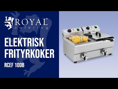 video - Elektrisk frityrkoker - 2 x 10 liter - avløpskraner - 230 V