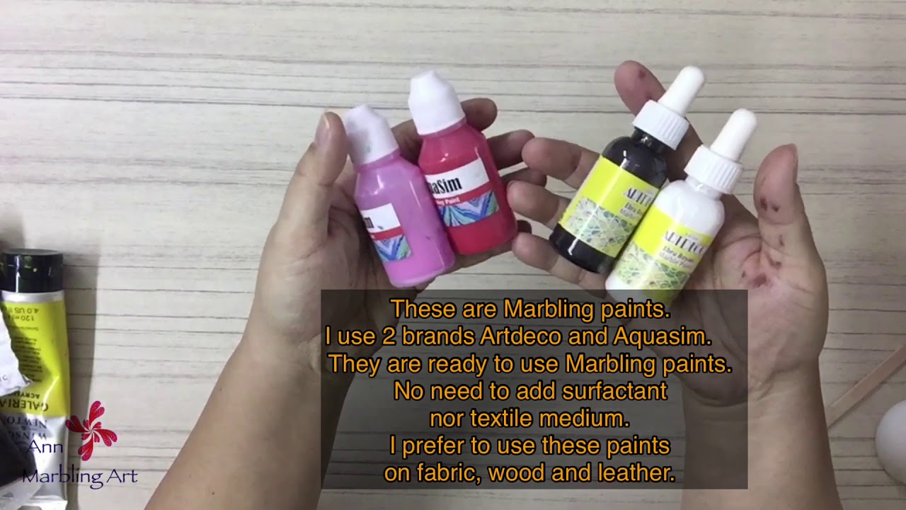 วิธีเตรียมสีสำหรับทำ Marbling art How to prepare Acrylic Paints for Marbling art.