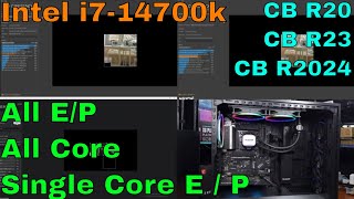 Intel i7-14700k Cinebench R20, R23, R2024