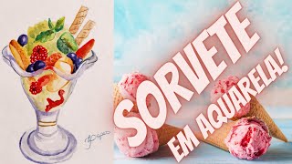 Pintura em Aquarela   Sorvete
