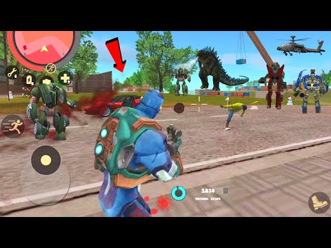 Rope Hero: Vice Town (Rope Hero Fight on Containers) Robot Car Secret Place on Containers Side - HD