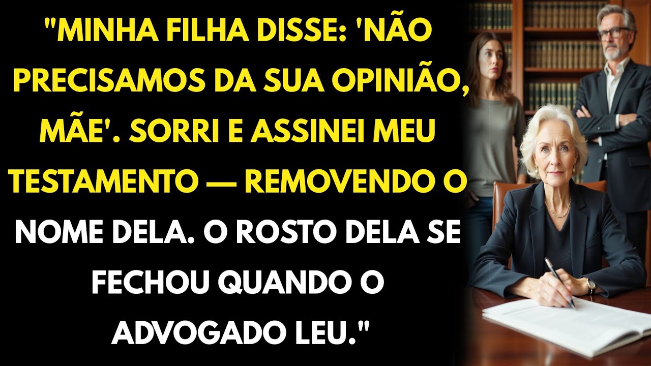 "Depois de Me Ignorar, Cortei Minha Filha do Testamento—A Expressão no Rosto Dela Disse Tudo!"