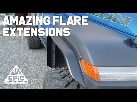 Amazing Fender Extensions for your Jeep! Eliminate Tire Poke and Stay Legal! Double Black Offroad