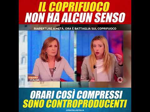 Giorgia Meloni: Il coprifuoco non ha alcun senso