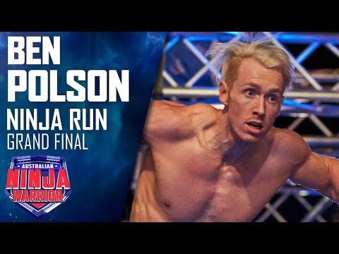 Ben Polson pushes hard during his Grand Finals Stage 1 run  | Australian Ninja Warrior 2020