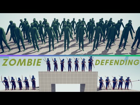 40X ZOMBİE 🧟 VS 20X RANGED UNITS 🏹 DEFENDİNG |  TABS - Totally Accurate Battle Simulator