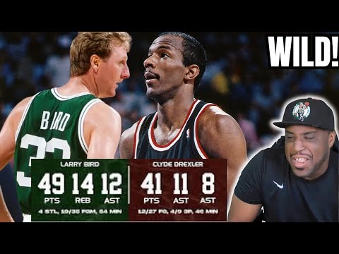 Larry Bird TRIPLE DOUBLE! Lebron Fan REACTS TO Larry Bird VS Clyde Drexler 1992 BATTLE!