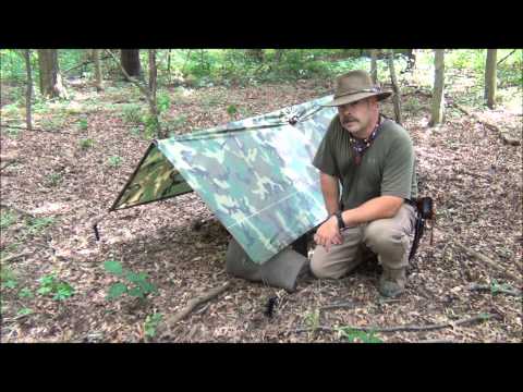 how to build a survival tent shelter with a poncho