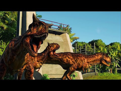 4 Carnotaurus vs 4 Ceratosaurus | Dino Fights Arena | Jurassic World Evolution 2