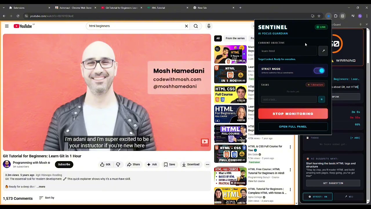 Sentinel in-action video preview