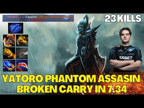 BROKEN 7.34 CARRY: YATORO Safelane Phantom Assassin Pro Gameplay - Dota 2 Patch 7.34