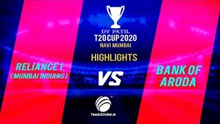 Reliance 1 (Mumbai Indians ) vs Bank of Baroda highlights DY Patil T20 Cup 2020, Nav