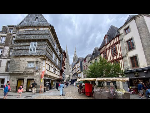PASSEIO A PÉ EM QUIMPER, BRITTANY FRANÇA 🇫🇷