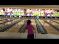 Little Girl Bowling Using Ramp
