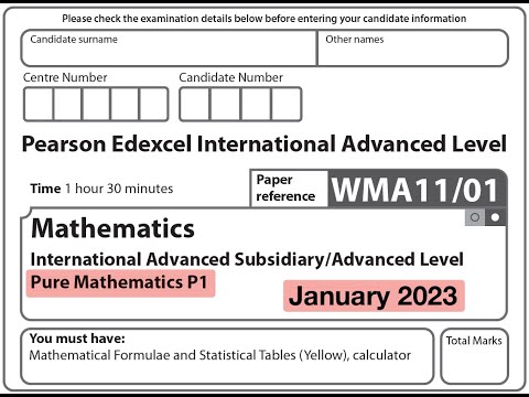 Edexcel IAL Maths - P1 - January 2023