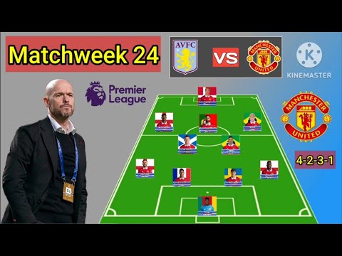 Aston Villa vs Manchester United ~ Potential Line Up Man United Matchweek 24 Premier League 2023/24