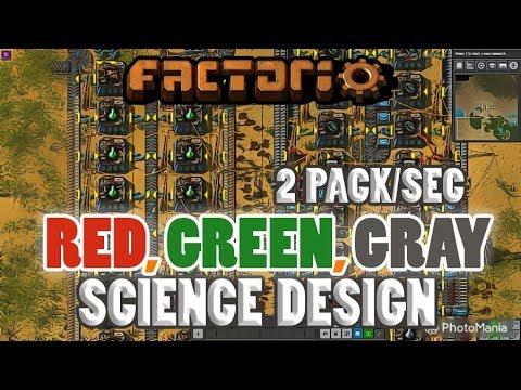 FACTORIO 0.17 | Designing 2 pack/sec Red, Green, Military Science - Episode 26