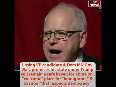Losing VP candidate & Dem MN Gov Walz promises remain safe haven 'welcome' place for immigrants