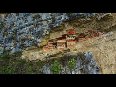 Revash Ruins,  Chachapoyas Peru Drone video - Revash Archaeology Site from Above