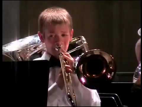 Peter Moore (11) plays Blessed Assurance.
