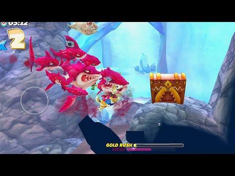 The Frenzy, exploring the Arctic Ocean to find daily chests. HUNGRY SHARK WORLD
