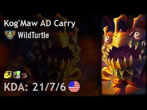 Kog'Maw AD Carry vs Tristana - WildTurtle - NA Challenger Patch 7.16