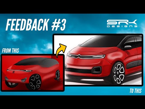Citroen MPV Car Sketch Render - Feedback 3 | SRK Designs