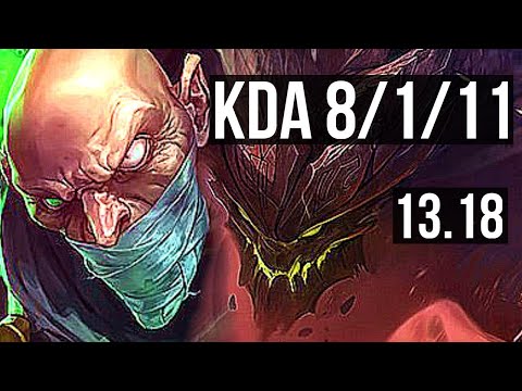 SINGED vs MALPHITE (TOP) | 8/1/11, 800+ games, 1.3M mastery, Rank 11 Singed | NA Grandmaster | 13.18