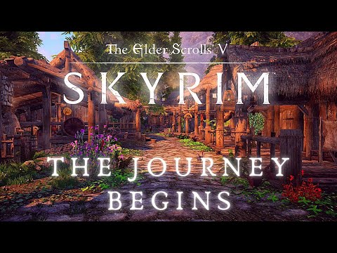 Skyrim SE 4K Music & Ambience | Walking Across Skyrim - Helgen Cave To Whiterun | Ambient Music
