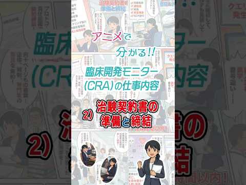 アニメで分かる！！臨床開発モニター（CRA）の仕事内容　2）治験契約書の準備と締結
