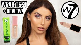 Testing *NEW* W7 makeup! Full face of CHEAP makeup! Wear test + review [4K CLOSE UPS]