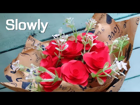 ABC TV | How To Make Rose Flower Bouquet With Shape Punch (Slowly)- Craft Tutorial