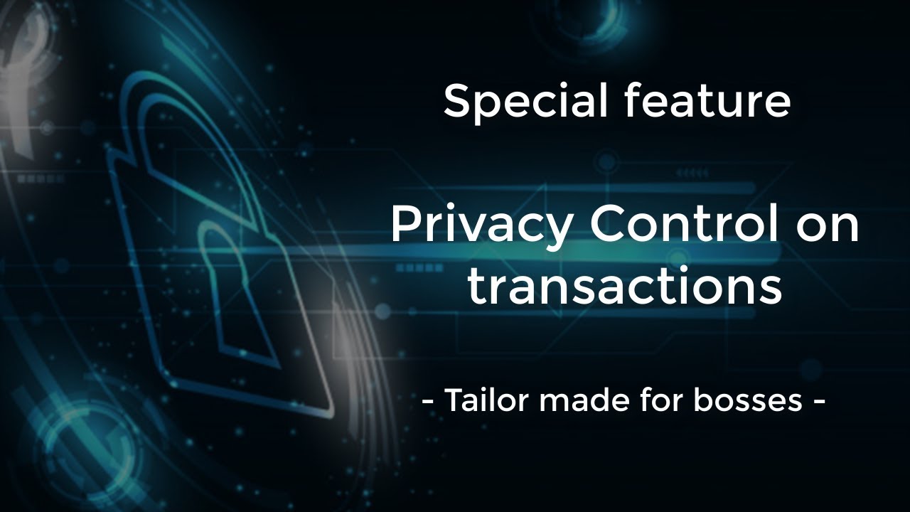 Special feature - PRIVACY CONTROL on transactions, tailor made for bosses