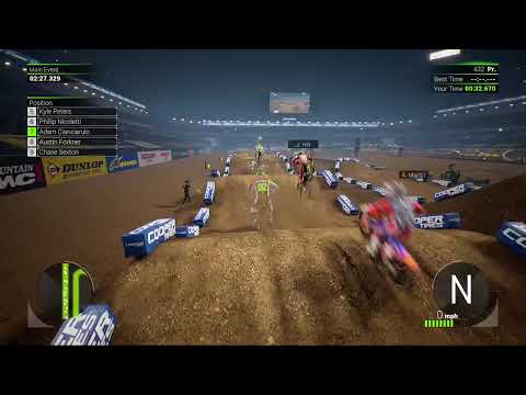 Adam Cianciarulo crashes at Las Vegas 250 Supercross at Sam Boyd Stadium in Las Vegas Nevada