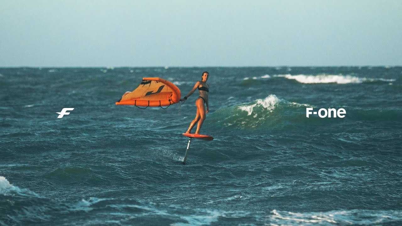 Marcela Witt's wingfoil downwind along the Brazilian Coast