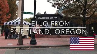 My first video: Hello from Portland, Oregon ポートランドのPioneer Courthouse Square とビジターセンターをご案内します。