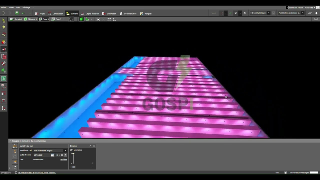 Projet d'éclairage logistique