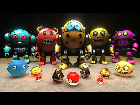 ROBOT PACMAN VS PACMAN VS CARTOON CAT VS MONSTER PACMAN