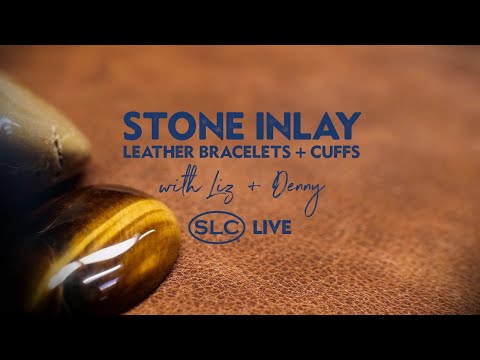 Stone/Cabochon Inlay Leather Bracelets and Cuffs with Liz + Denny