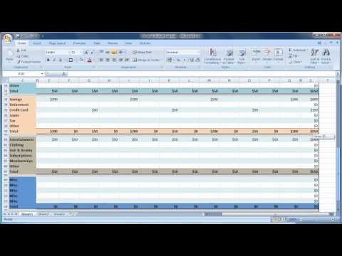 Excel 2007 How to Create a Personal Budget Guide - Level 1