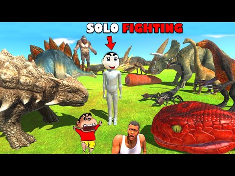 SOLO FIGHTING with T-REX, GORO THE GIANT, TITANOBOA, BRACHIOSAURUS and TIGERS ARMY in Animal ARBS